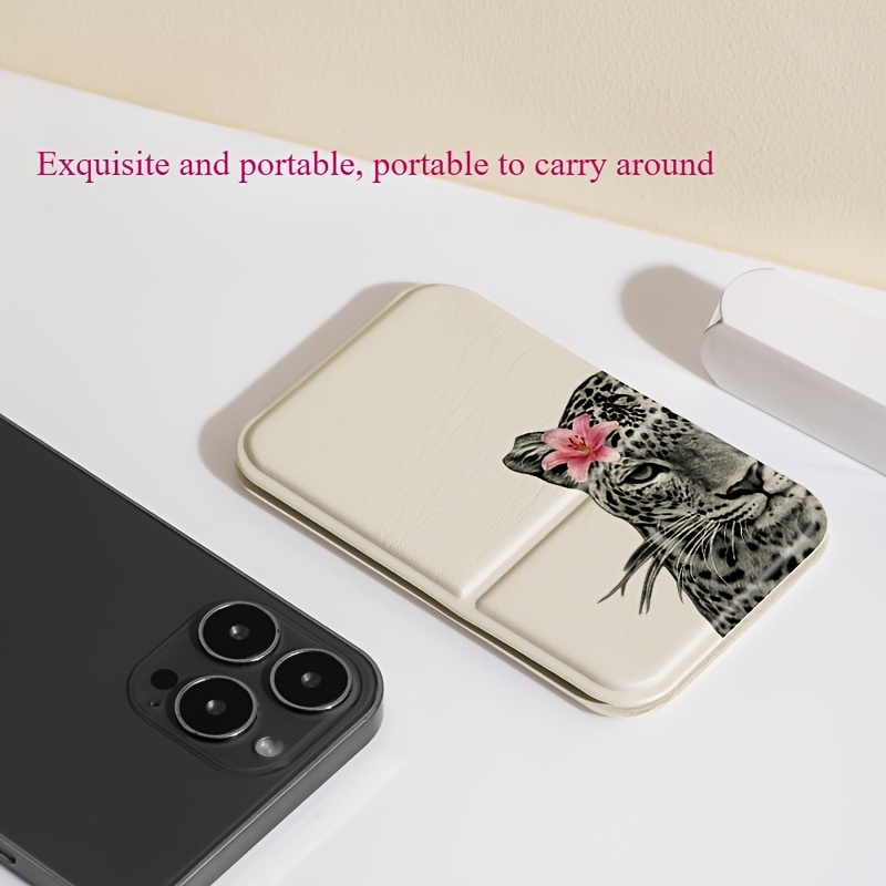 Flower Leopard 2D Flat Stylish Compact Mirror with Stand